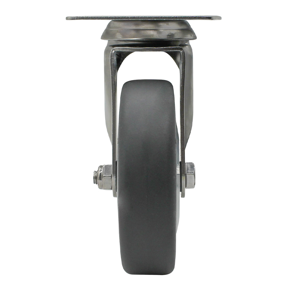 100mm Rubber Wheel 70kg Capacity Stainless Steel Castor (S4726) image 3