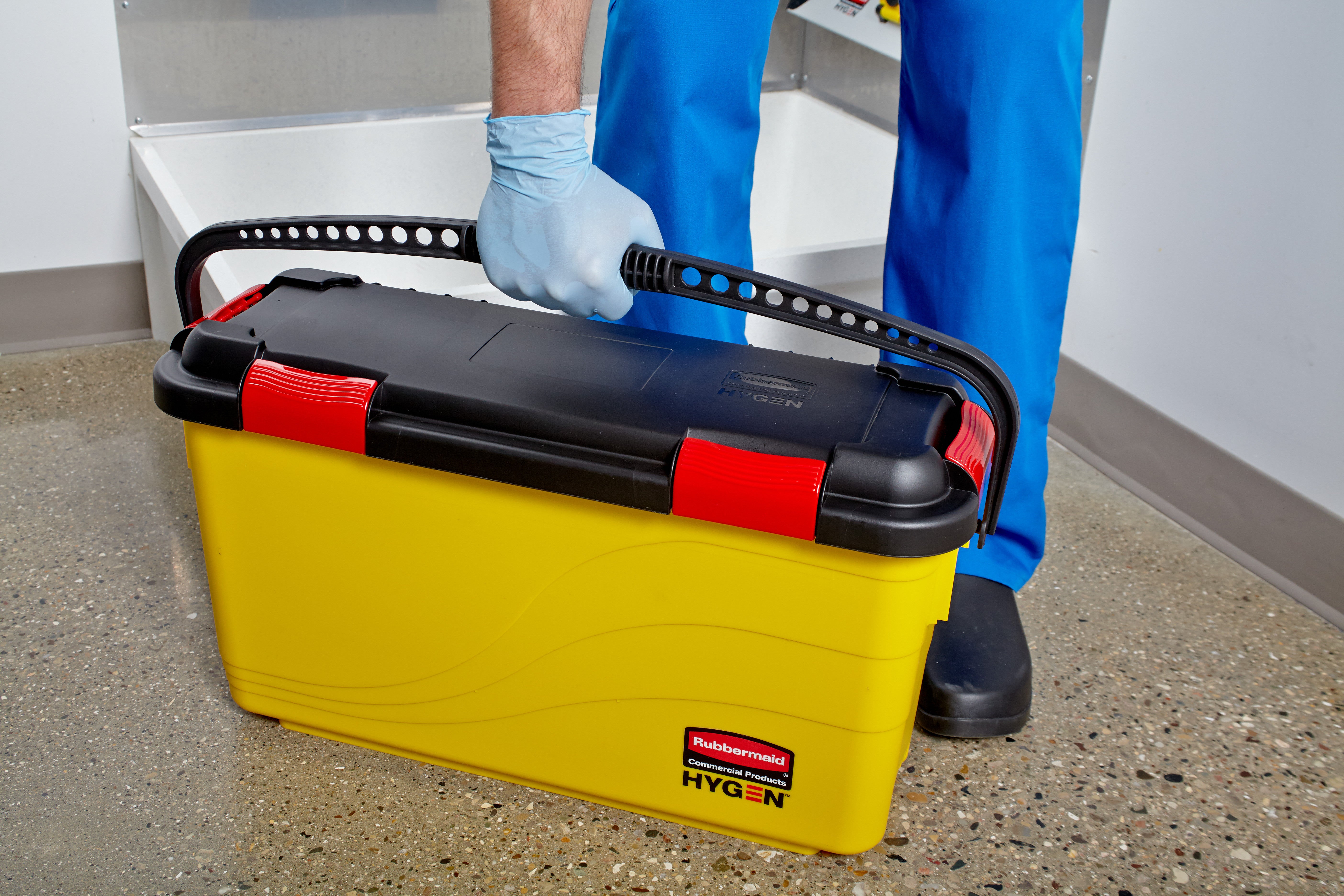 Rubbermaid Commercial Products HYGEN Microfiber Charging Bucket, Yellow | FGQ95088YEL