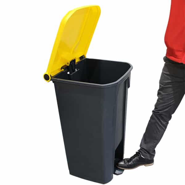 100L Pedal Bin - Yellow Lid (PBS100YEL) image 1