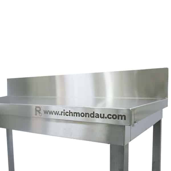 Stainless Steel (304) Bench with 150mm Splashback - 1500L x 600W x 900H image 1