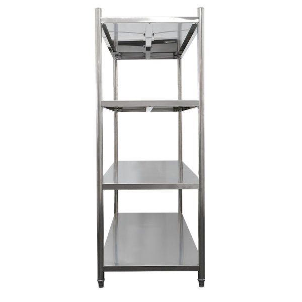 4 Tier Commercial Stainless Steel Shelving - 1500(L) x 500(W) x 1550mm(H) (SHE010) image 1