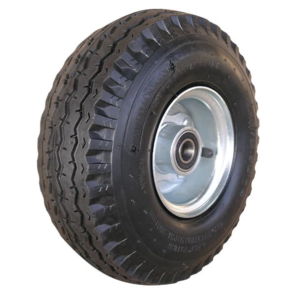 250mm 2 Piece Metal Centre Pneumatic 410X350X4 BB Richmond Wheel (Highway Tread) | PN1066-62BB image 0