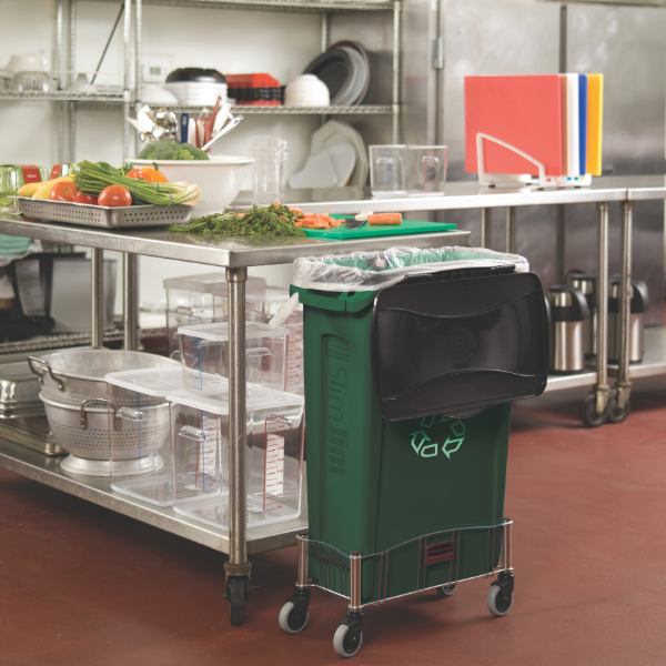 Black Rubbermaid Slim Jim® Hinged Lid for Slim Jim® Containers Black Color | RFG267400BLA image 1