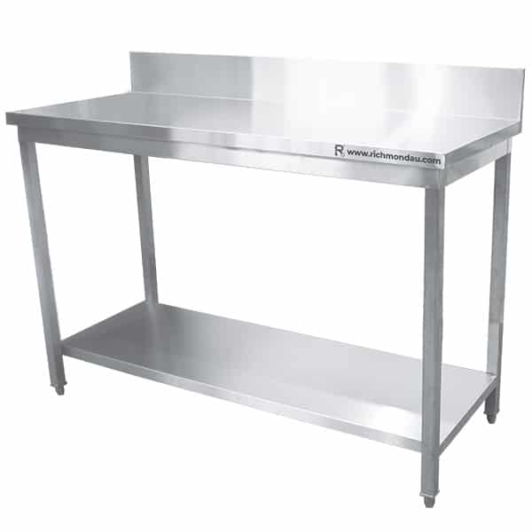 Stainless Steel (304) Bench with 150mm Splashback - 1500L x 600W x 900H image 0
