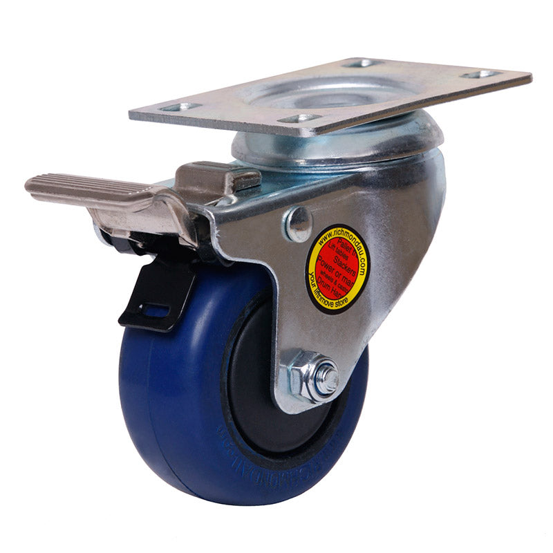 Richmond Castor Swivel with Rebound Rubber 75mm Wheel and Brake (S3350B) image 0