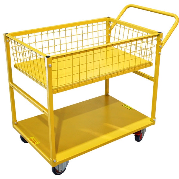 2 Shelf Platform Trolley with Caged Top | 900 x 600mm | PFR134 image 0