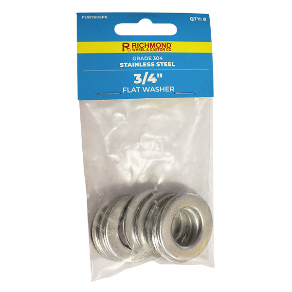 3/4" Stainless Steel Flat Washer - 8 Pack (FLW750SPK8) image 0