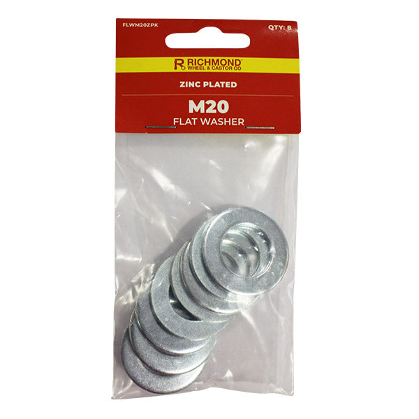 M20 Zinc Plated Flat Washer - 8 Pack (FLWM20ZPK8) image 0