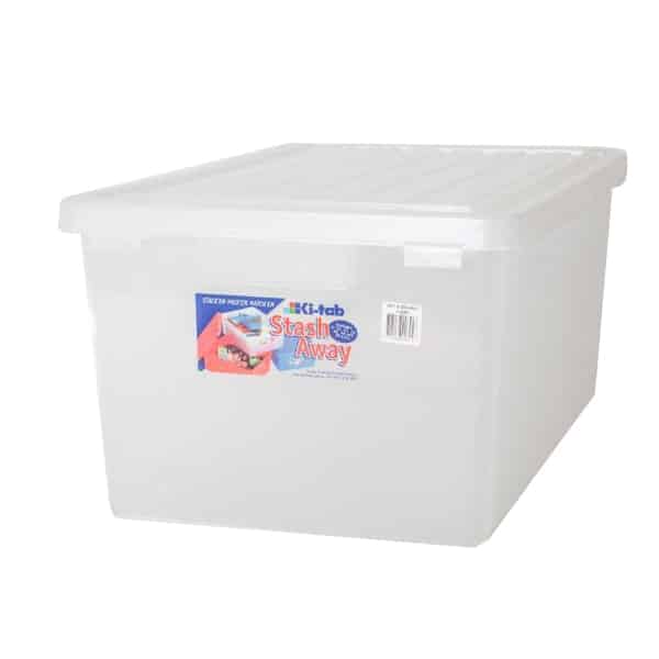 Stashaway Bin and Lid 40L Clear | 342BELP054C image 0