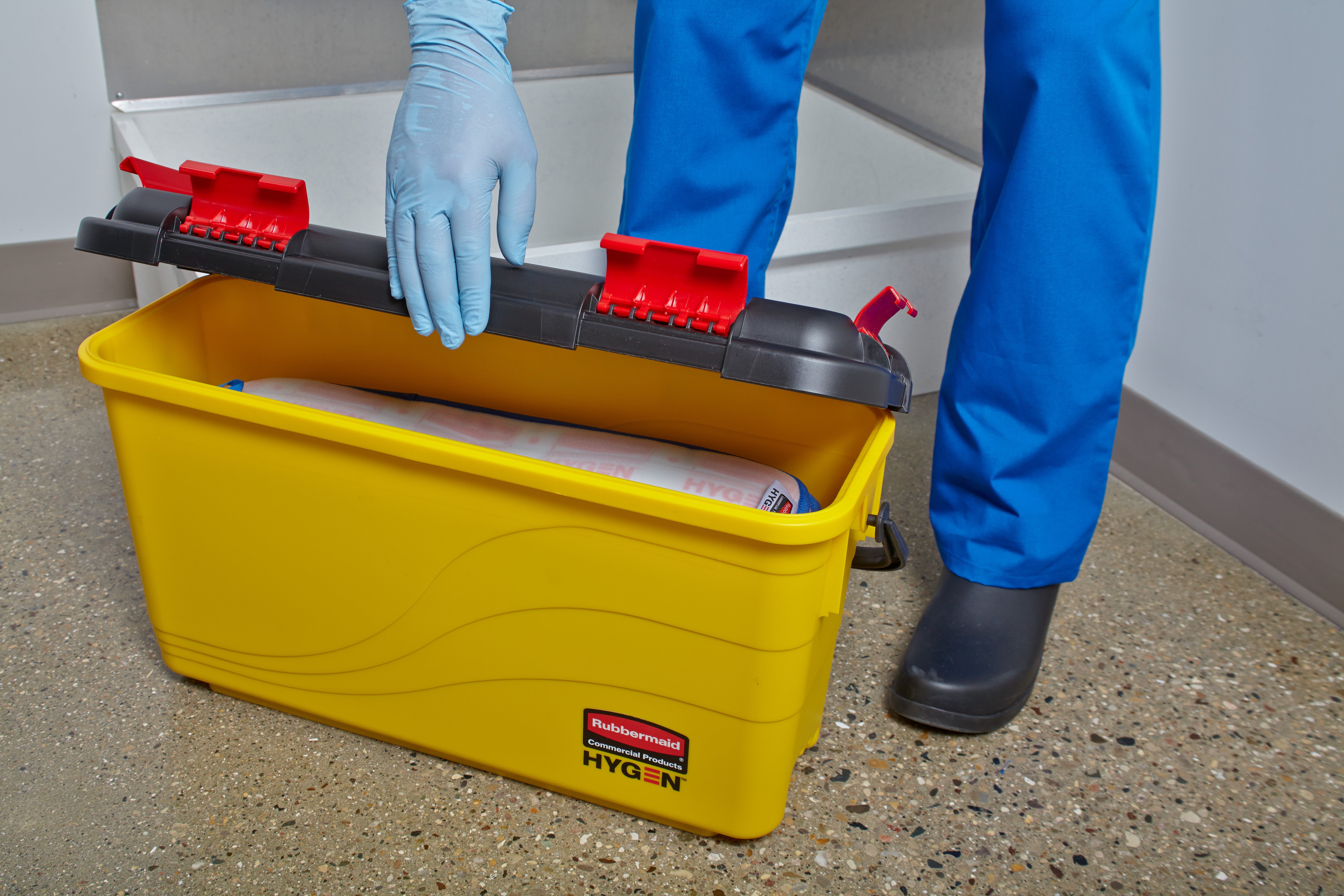 Rubbermaid Commercial Products HYGEN Microfiber Charging Bucket, Yellow | FGQ95088YEL