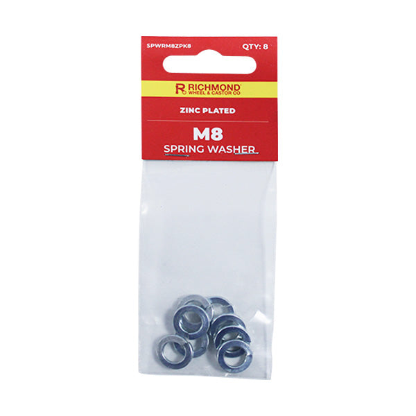 M8 Zinc Plated Spring Washer - 8 Pack (SPWRM8ZPK8) image 0