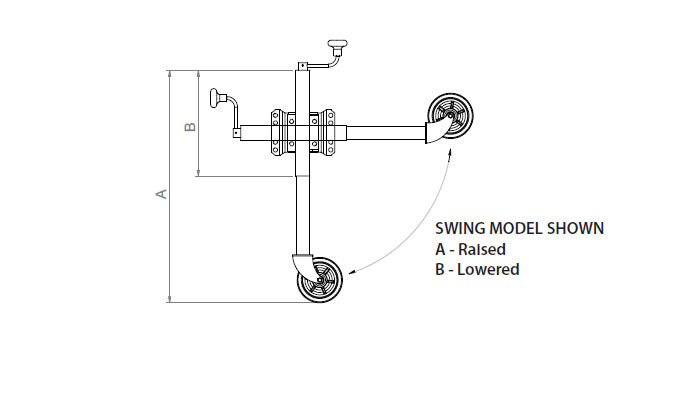 Richmond Jockey Wheel with 160mm Nylon Wheel | S6056CL image 1