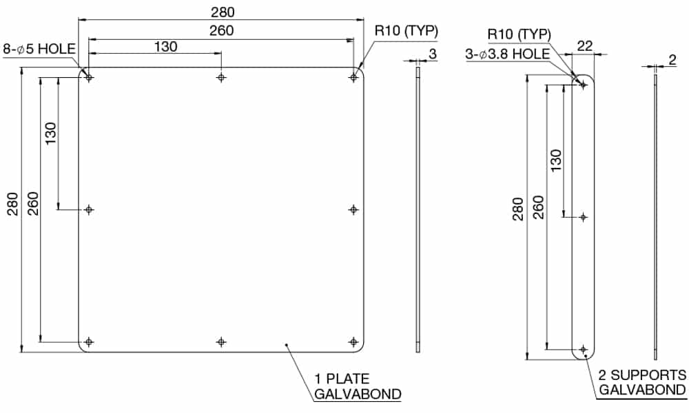 Swing Gate Mounting Plate for Steel Farm Gates (GTR170) image 5