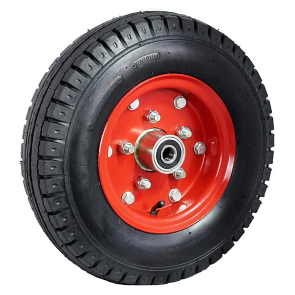 400mm 3 Piece Zinced Metal Centre Pneumatic 400X8 BB Wheel (Highway Tread) | PN1616-M25BB image 0