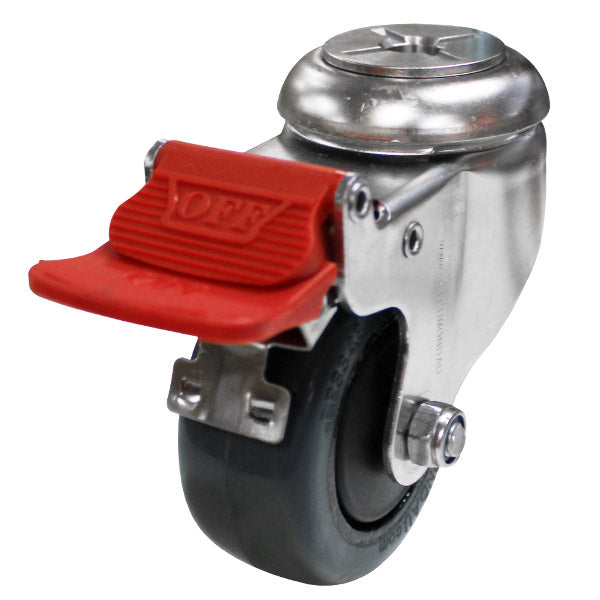 75mm Elastic Rubber Swivel Brake Castor (S3361B) image 0