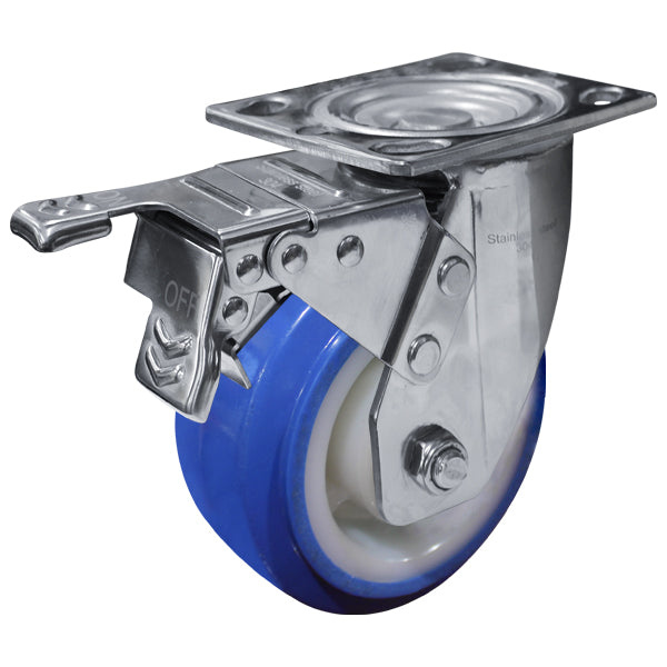 100mm Reb Poly Wheel 250kg Capacity Castor (S4382SLB) image 0