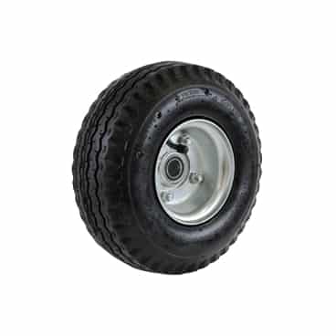 250mm 3 Piece Zinced Metal Centre Pneumatic 410X350X4 BB Richmond Wheel (Highway Tread) | PN1066-M20BB image 0