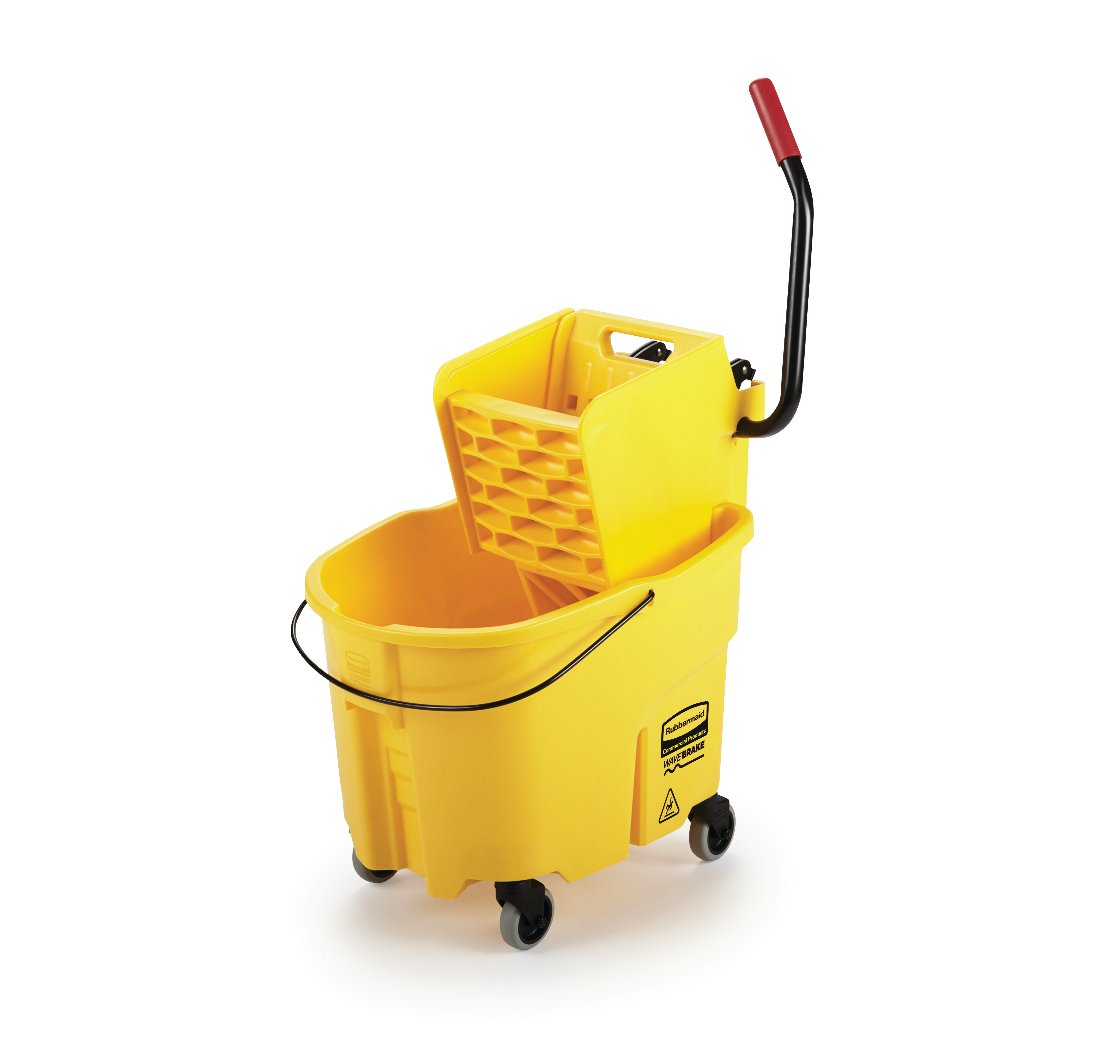 Rubbermaid Commercial Products WaveBrake 35-Quart Side-Press Bucket and Wringer, Yellow | FG758088YEL
