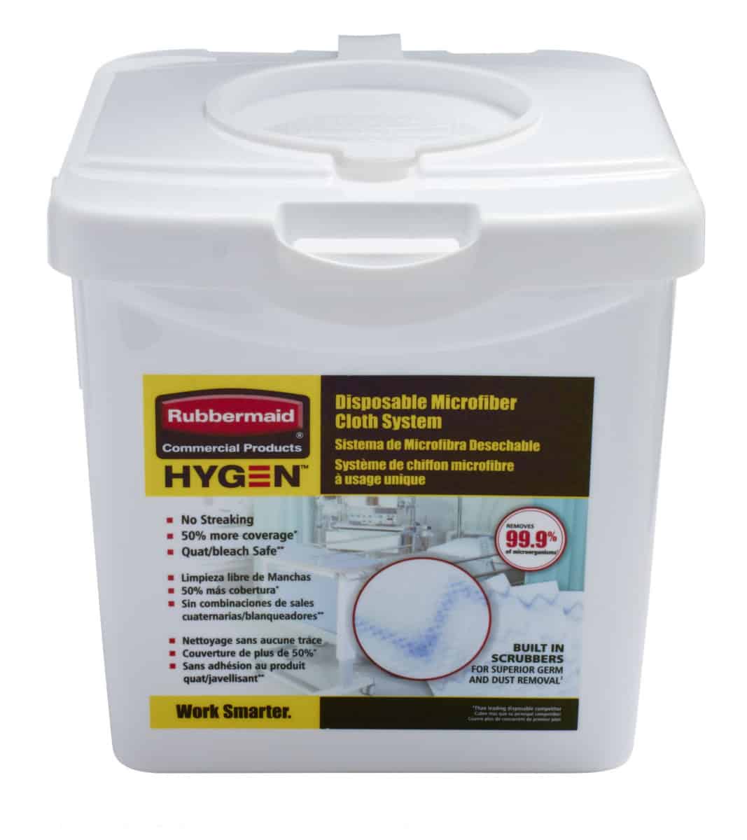 Rubbermaid HYGEN™ Disposable Microfibre Cloth Charging Tub 4 Pack | R1965401 image 0