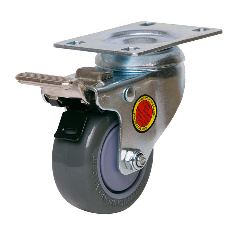 Richmond Castor Swivel with Polyurethane 75mm Wheel and Brake (S3310B) image 0