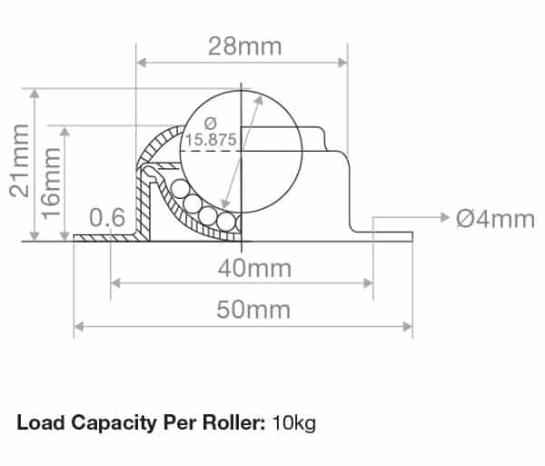 Mild Steel Double Flange Mount Ball Transfer 15.8mm Roller Diameter | BTR116MS image 1