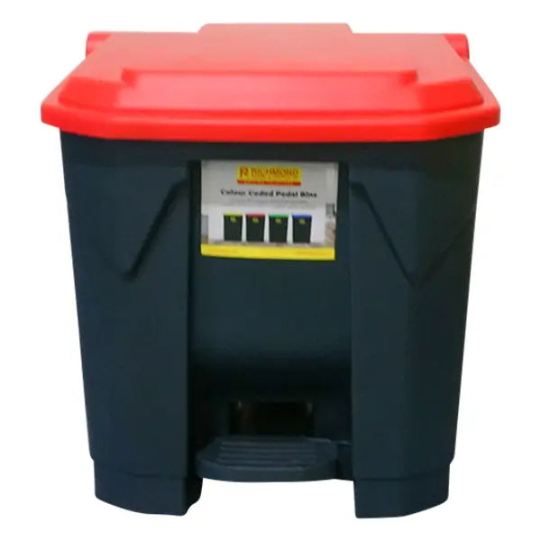 30L Pedal Bin - Red Lid (PBS030RED) image 1