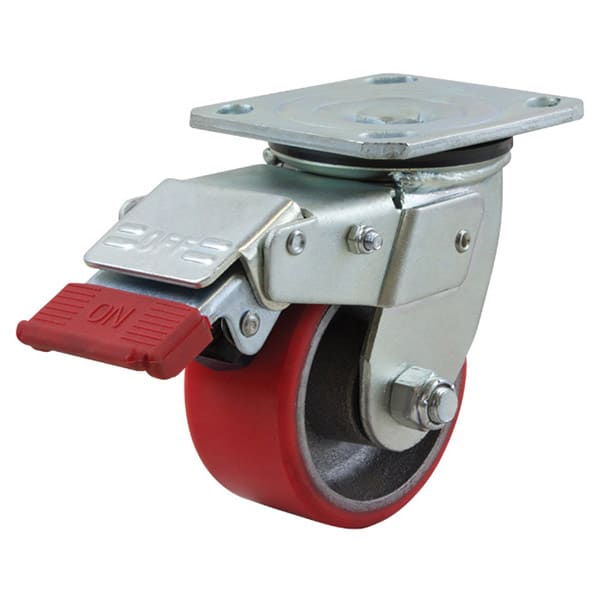 Richmond Castor Swivel with Polyurethane 100mm Wheel with Swivel Lock and Brake (S4400SLB) image 0