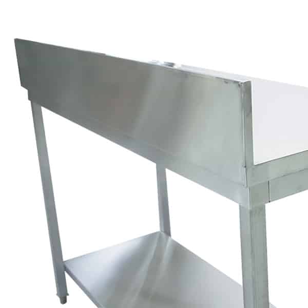 Stainless Steel (304) Bench with 150mm Splashback - 1500L x 600W x 900H image 3