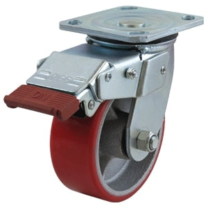 Richmond Castor Swivel with Polyurethane 125mm Wheel with Swivel Lock and Brake (S5530SLB) image 0