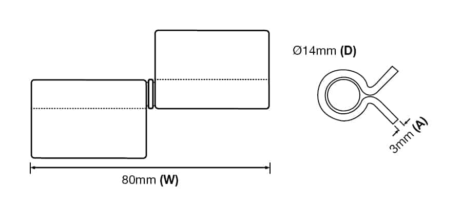 14mm Diameter Flag Welding Hinge (GTR105) image 1