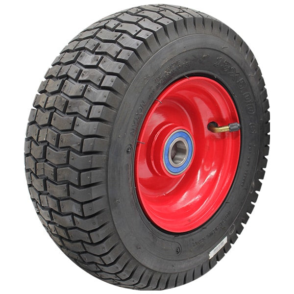 300mm 2 Piece Zinced Metal Centre Pneumatic 13X500X6 FL Richmond Wheel (Turf Tread) | PN1272-1FL image 0