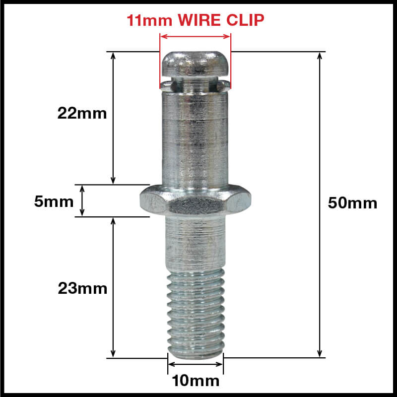 Metal Pintle Parts For 11mm Wire Clip Castors (124PINTLE-M10WC) image 1