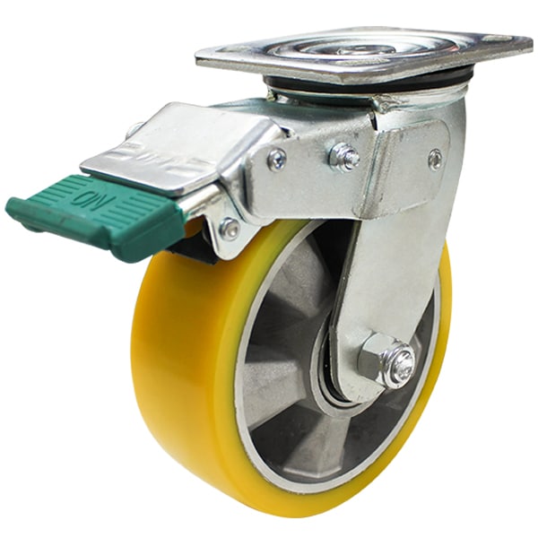 150mm Crowned Poly Aluminium Castor with Directional Lock 500kg Capacity (S6274D) image 0