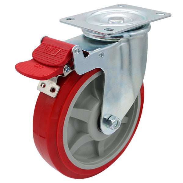 Richmond Castor Swivel with Polyurethane 150mm Wheel and Brake (S6044B) image 0