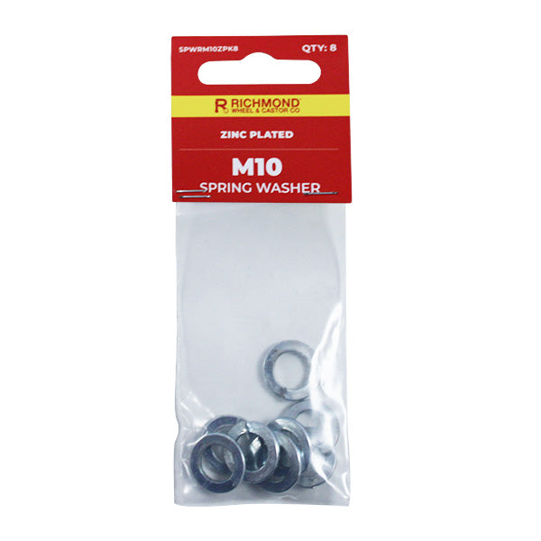 M10 Zinc Plated Spring Washer - 8 Pack (SPWRM10ZPK8) image 0