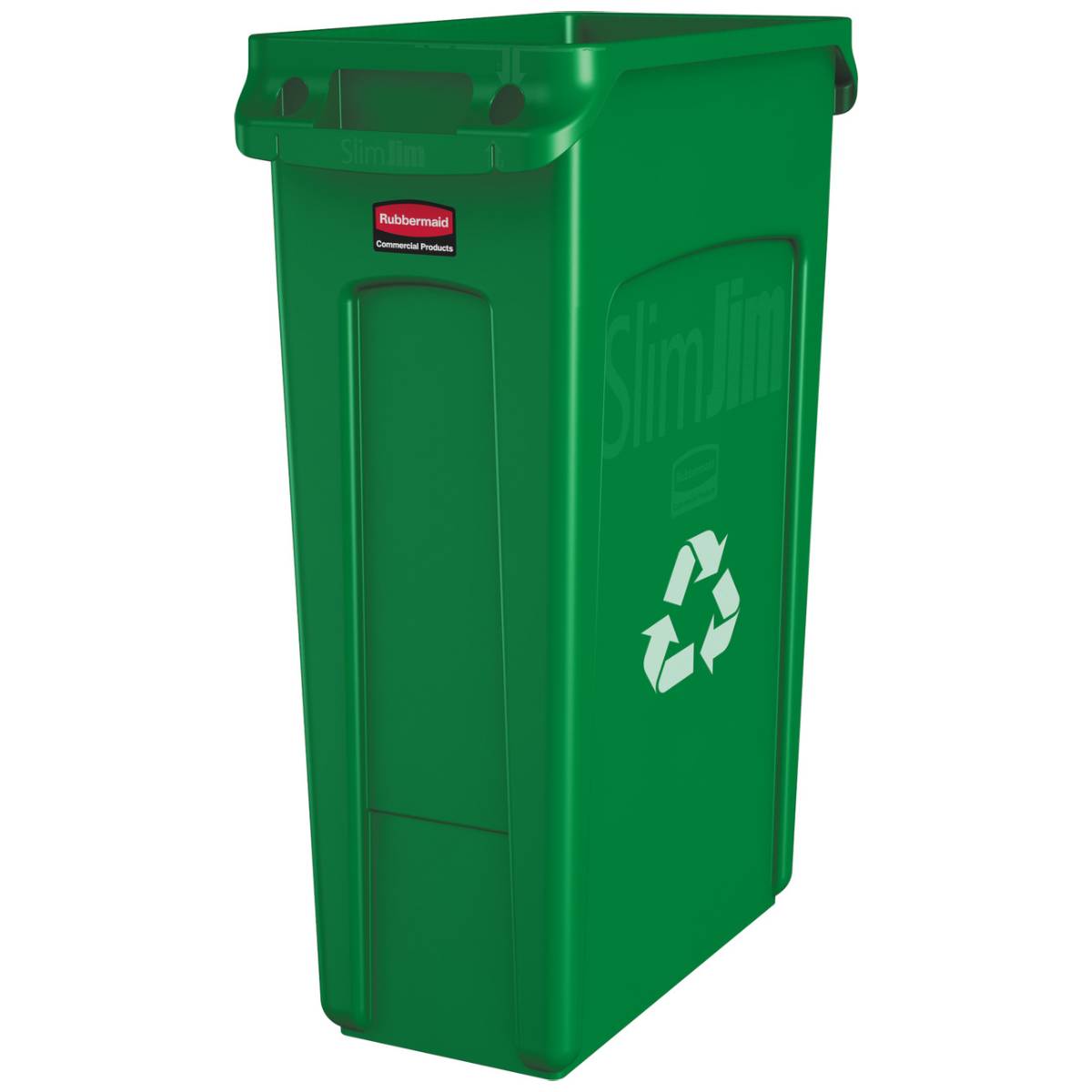 Rubbermaid Vented Slim Jim 87L Recycling Green Container | RFG354007