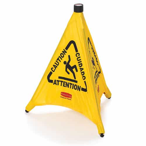 Rubbermaid Pop-Up Safety Cone – 76.2cm – Multi-Lingual Wet Floor Sign | RFG9S0100 image 0
