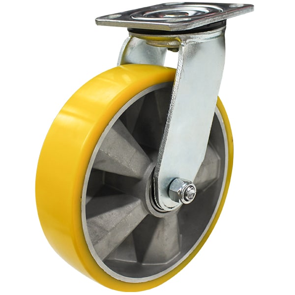 200mm Crowned Poly Aluminium Castor 600kg Capacity (S8274) image 0