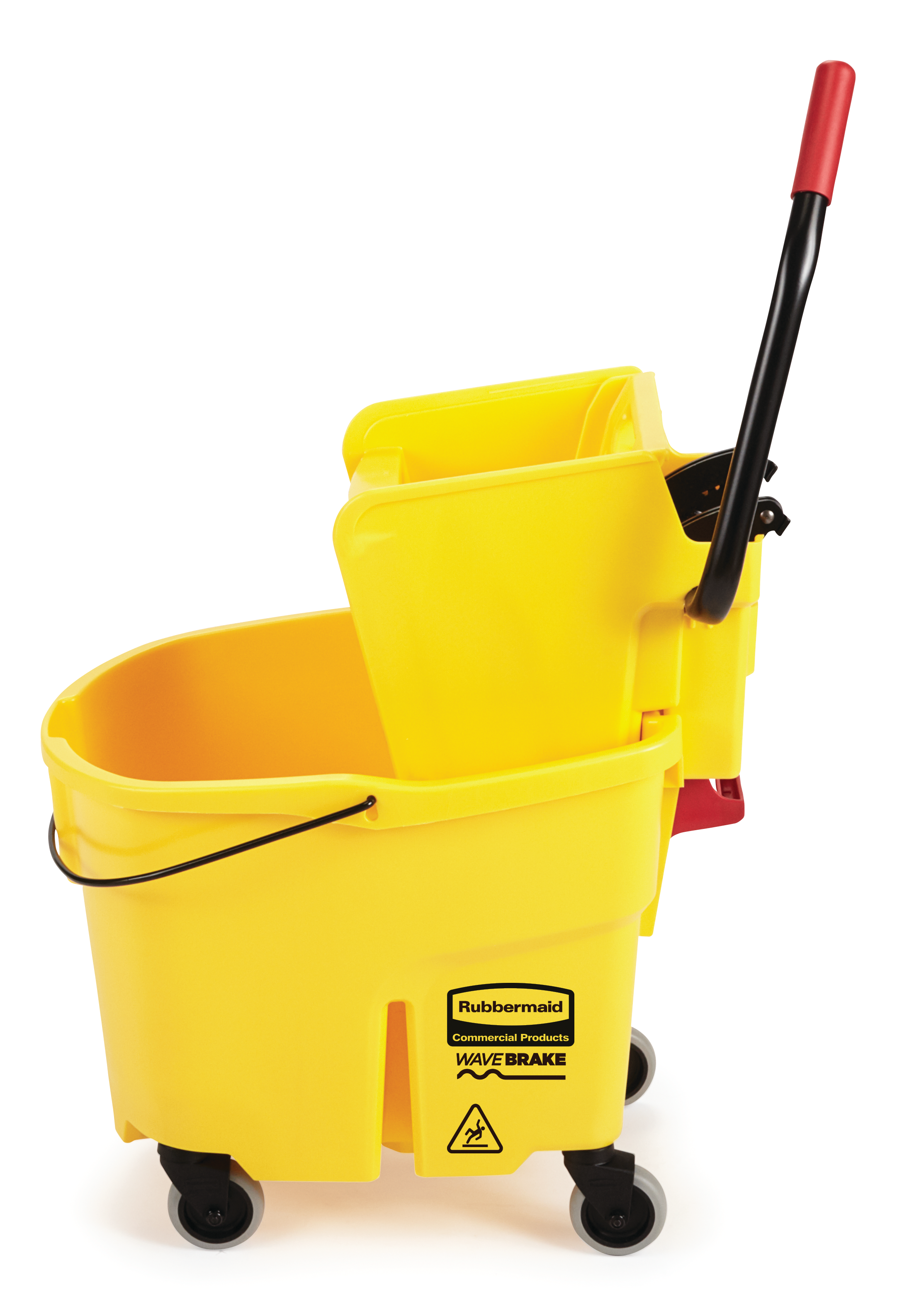 Rubbermaid Commercial Products WaveBrake 35-Quart Side-Press Bucket and Wringer, Yellow | FG758088YEL