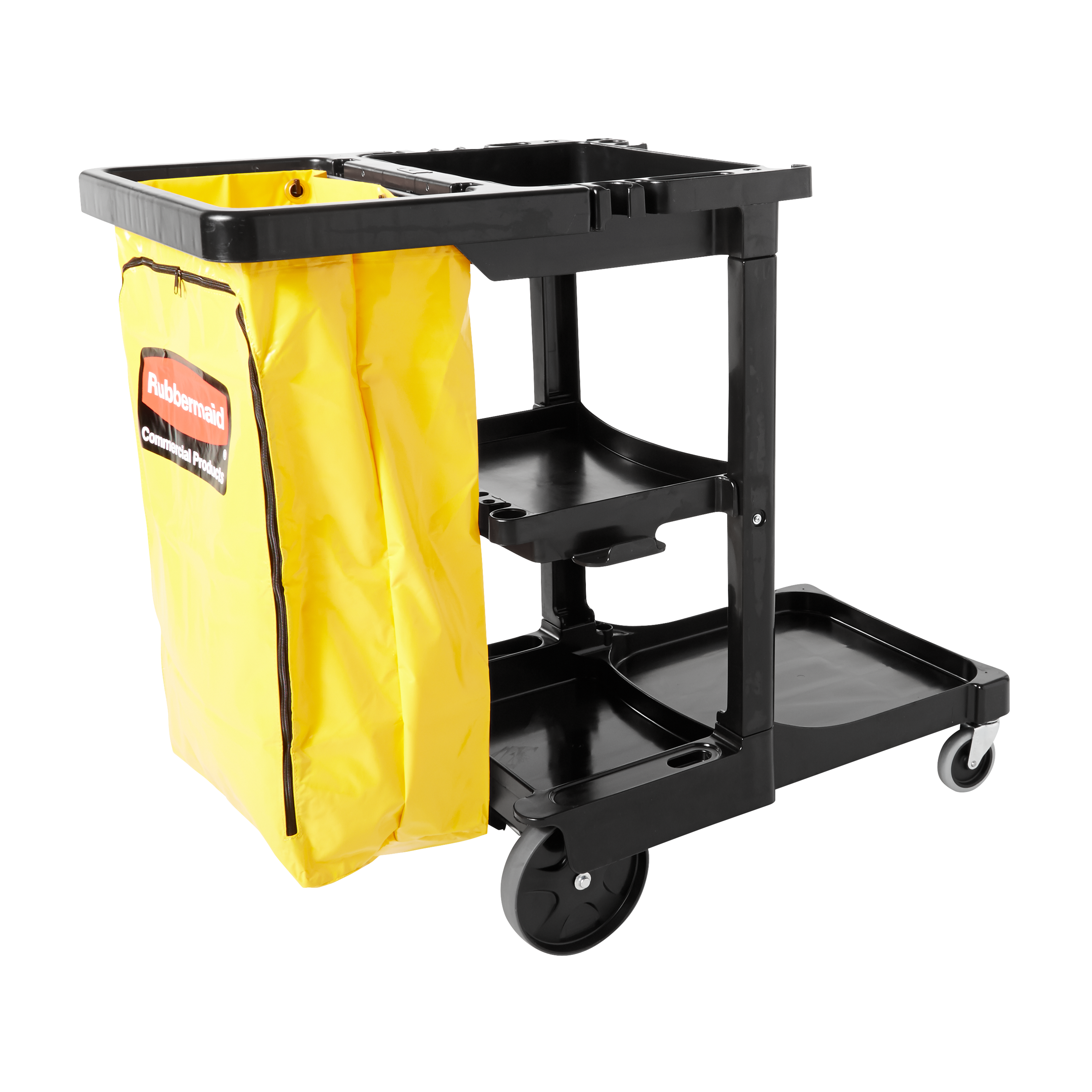Rubbermaid Traditional Janitorial Cleaning Cart, Black | FG617388BLA