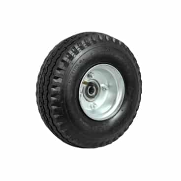 250mm 2 Piece Zinced Metal Centre Tyre Pneumatic 410X350X4 BB Richmond Wheel (Industrial Tread) | PN1070-62BB image 0