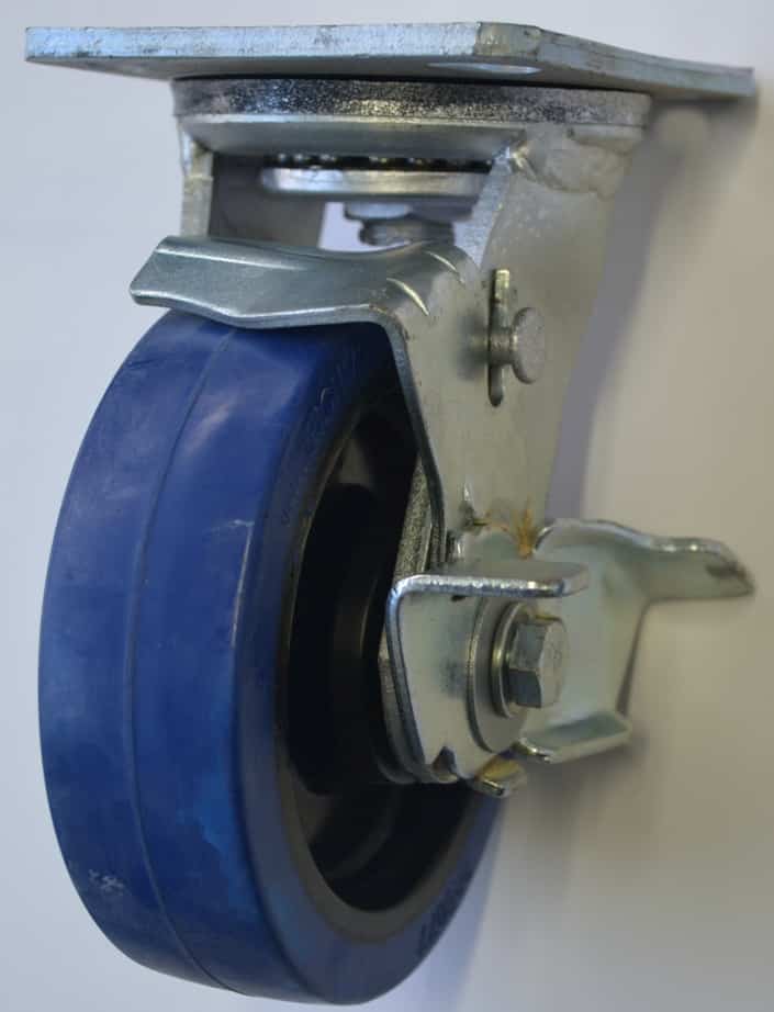 Swivel 100mm Rebound Rubber Wheel Heavy Industrial Castor Wheel Brake Fitted (S4456WB) image 0