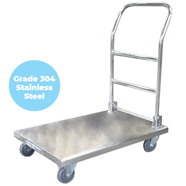 Stainless Folding Handle Platform Trolley | 820mm x 515mm | PFR028 image 0