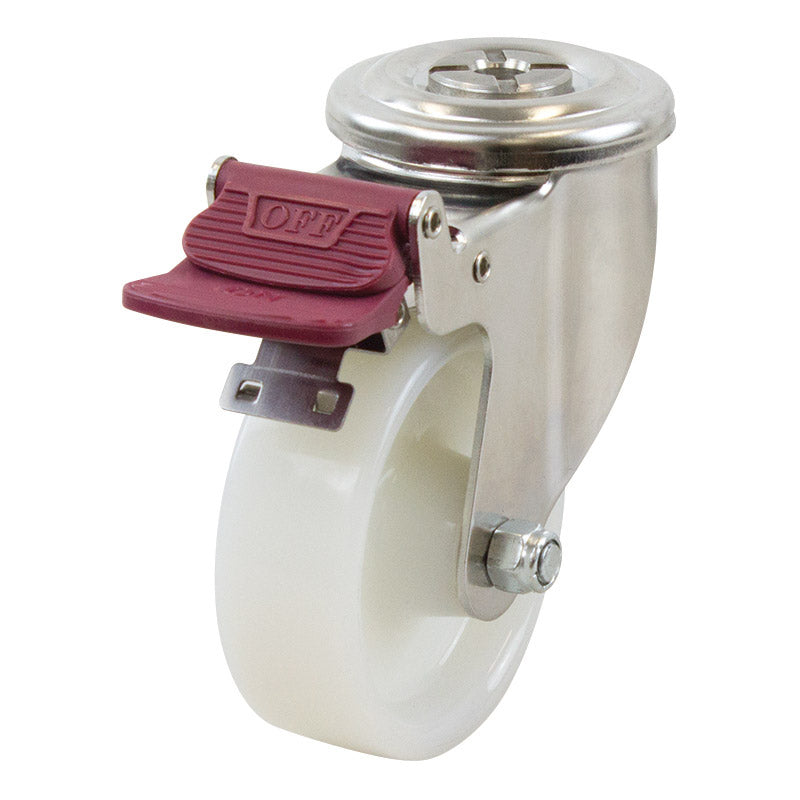 Swivel Castor with Nylon 100mm Wheel and Brake (S4146B) image 0