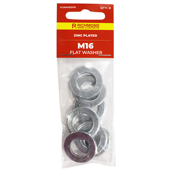 M16 Zinc Plated Flat Washer - 8 Pack (FLWM16ZPK8) image 0