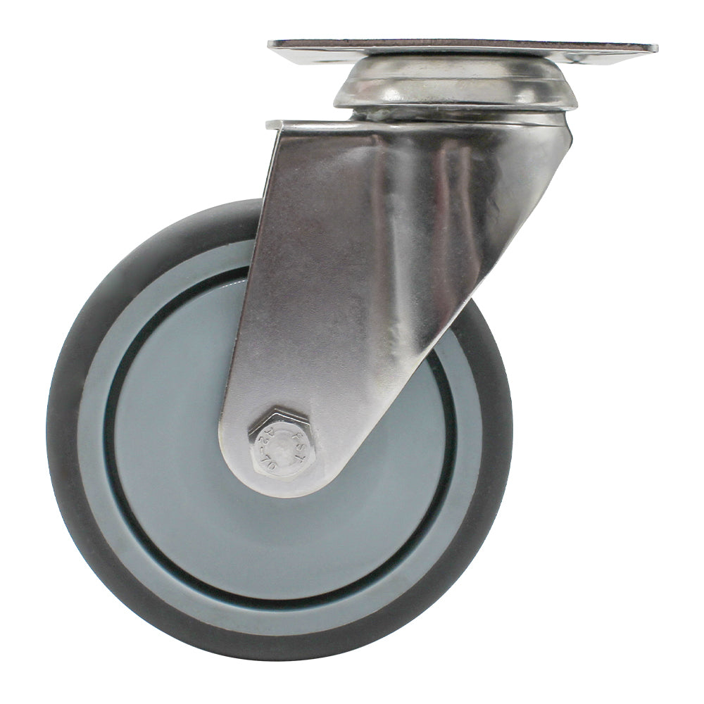 100mm Rubber Wheel 70kg Capacity Stainless Steel Castor (S4726) image 1