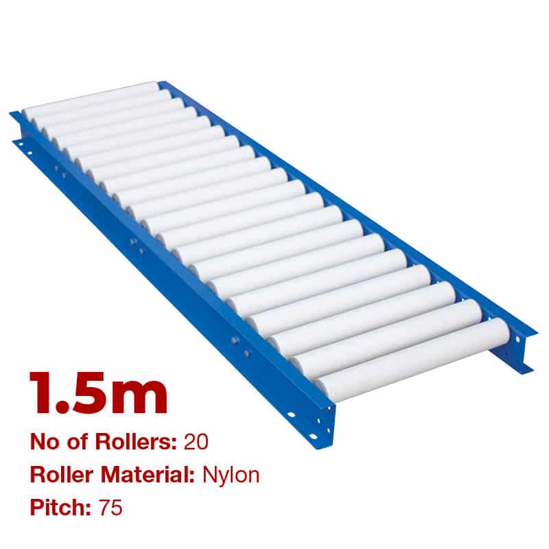 450mm Wide Gravity Conveyor with Nylon Rollers - 1.5m Long (CGR082) image 0