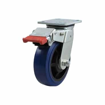 Richmond Swivel 150mm Blue Rebound Poly Wheel Heavy Industrial M3 Castor with Swivel Lock and Brake (S6632/M3SLB) image 0
