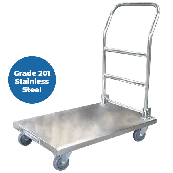 Stainless Folding Handle Platform Trolley | 820mm x 515mm | PFR029 image 0