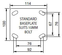 Richmond Castor Rigid with Polyurethane 100mm Wheel (R4401) image 1